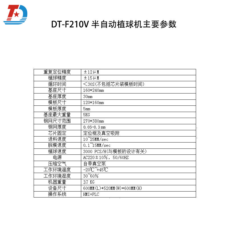 達(dá)泰豐BGA半自動(dòng)植球機(jī)參數(shù)2